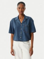 Tommy Jeans Koszula jeansowa DW0DW22216 Niebieski Relaxed Fit. Niebieskie koszule damskie Tommy Jeans, xl, bez wzorów, z bawełny, bez kołnierzyka, bez ramiączek. Za 409.99 zł.