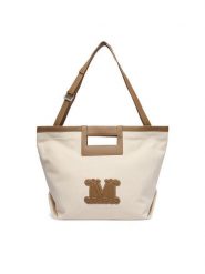 Max Mara Beachwear Torebka 2616511039650 Beżowy. Brązowe shopper bag Max Mara Beachwear, bez wzorów, z bawełny, bez dodatków. Za 1,024.00 zł.