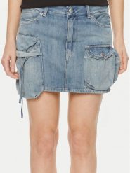 Replay Spódnica jeansowa W9934 .000.794 Niebieski Regular Fit. Niebieskie spódnice damskie Replay, bez wzorów, z bawełny. W wyprzedaży za 399.99 zł.