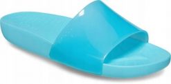 Klapki Dla Dorosłych Crocs Splash Glossy Slide. Czerwone klapki damskie Crocs, bez wzorów, z materiału, bez obcasa, bez zapięcia. Za 99.99 zł.