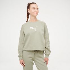 Bluza damska Puma crop. Zielone bluzy damskie Puma, s, bez wzorów, z bawełny, bez kaptura. Za 169.99 zł.
