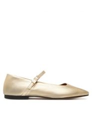 Tommy Hilfiger Baleriny Hilfiger Gold Ballerinas FW0FW09320 Złoty. Żółte balerinki damskie Tommy Hilfiger, bez wzorów, ze skóry. Za 569.99 zł.