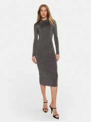 MICHAEL Michael Kors Sukienka dzianinowa MF482KPAFB Srebrny Slim Fit. Szare sukienki damskie MICHAEL Michael Kors, bez wzorów, z dzianiny, bez ramiączek. Za 759.99 zł.