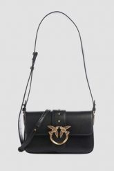 PINKO Czarna kopertówka Love One Mini Slouchy Fl Vitello Morbido. Czarne torebki wieczorowe damskie Pinko, bez wzorów, ze skóry, bez dodatków. W wyprzedaży za 1,129.99 zł.