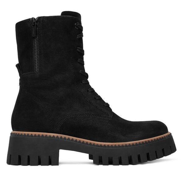 Trzewiki MEXX. Czarne botki damskie Mexx, bez obcasa, na płaskiej podeszwie, bez zapięcia. Za 369.99 zł.