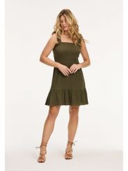 SHIWI Sukienka "Bora Bora" w kolorze khaki rozmiar: L. Brązowe sukienki damskie SHIWI, bez wzorów, z bawełny, bez ramiączek. Za 167.28 zł.