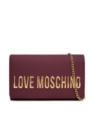 LOVE MOSCHINO Torebka JC4103PP1NKD0552 Bordowy. Czerwone torebki wieczorowe damskie Love Moschino, bez wzorów, ze skóry, bez dodatków. Za 499.99 zł.