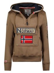 Geographical Norway Bluza "Gymclass" w kolorze jasnobrązowym rozmiar: XXL. Brązowe bluzy damskie Geographical Norway, xxl, bez wzorów, z kapturem. Za 105.38 zł.