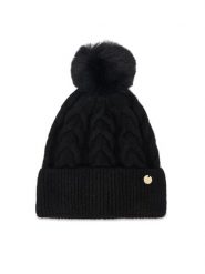 Guess Czapka AW5676 POL01 Czarny. Czarne czapki damskie Guess, na zimę, z aplikacjami, z poliesteru. Za 154.99 zł.