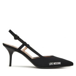 Szpilki LOVE MOSCHINO. Czarne szpilki damskie Love Moschino, bez wzorów, bez obcasa, na szpilce, bez zapięcia. Za 669.99 zł.