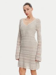 Guess Sukienka dzianinowa W5GK48 Z3E22 Szary Slim Fit. Szare sukienki damskie Guess, z aplikacjami, z dzianiny, bez ramiączek. Za 309.99 zł.