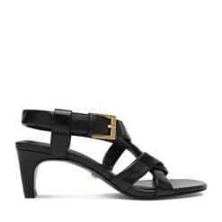 Sandały GINO ROSSI. Czarne sandały damskie Gino Rossi, bez wzorów, bez obcasa, na słupku, bez zapięcia. Za 329.99 zł.