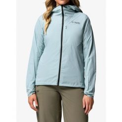 Kurtka wiatrówka damska Columbia Khyex Pro Wind Jacket. Niebieskie kurtki damskie Columbia, bez wzorów, z softshellu, bez kaptura. Za 478.49 zł.
