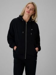 4F Bluza dresowa loose z kapturem damska - czarna M. Czarne bluzy damskie 4F, m, bez wzorów, z dresówki. Za 159.99 zł.