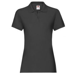 Damska Koszulka Polo Premium Plain. Czarne koszulki sportowe damskie Fruit of the Loom, xl, bez wzorów, bez ramiączek. Za 55.99 zł.