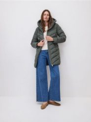 Pikowana kurtka - zielony. Zielone kurtki damskie Reserved, l, bez wzorów, z tkaniny, bez kaptura. Za 159.99 zł.