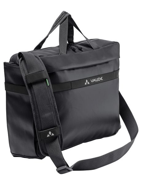 Torba na rower VAUDE Mineo. Czarne torby na laptopa Vaude, bez wzorów, z materiału. Za 616.65 zł.