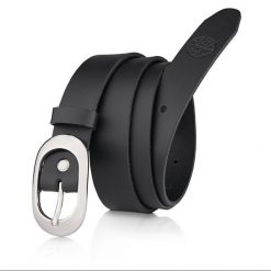 Pasek skórzany BETLEWSKI Czarny 110 DW-DO-1. Czarne paski damskie Betlewski, bez wzorów, z materiału. Za 58.66 zł.