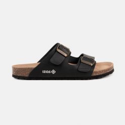 Sandały ergonomiczne DURTAL W ze skóry z podeszwą EVA i możliwością dopasowania. Czarne sandały damskie Izas, bez wzorów, ze skóry, bez obcasa, bez zapięcia. Za 265.17 zł.