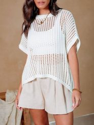 Milan Kiss Sweter w kolorze białym rozmiar: XL. Białe swetry klasyczne damskie Milan Kiss, xl, bez kołnierzyka. Za 112.45 zł.
