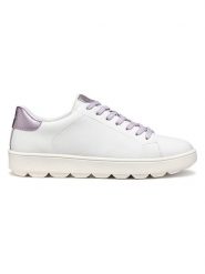 Geox Skórzane sneakersy "Spherica Ecub" w kolorze biało-fioletowym rozmiar: 36. Białe obuwie sportowe damskie Geox, bez zapięcia. Za 260.99 zł.