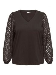 ONLY Carmakoma Bluzka w kolorze brązowym rozmiar: XL-54. Brązowe bluzki damskie Only Carmakoma, xl, bez wzorów, z koronki, bez kołnierzyka, bez ramiączek. Za 89.95 zł.