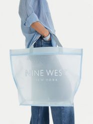 Nine West Torebka CEO-Eloura-LA374-4074 Niebieski. Niebieskie shopper bag Nine West, bez wzorów, z materiału, bez dodatków. Za 79.99 zł.