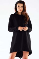 Asymetryczna Sukienka o Kroju Bluzy - Czarna. Czarne sukienki damskie Infinite You, bez wzorów, z bawełny, bez ramiączek. Za 219.90 zł.