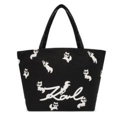 Torebka KARL LAGERFELD. Czarne shopper bag KARL LAGERFELD, bez wzorów, bez dodatków. Za 339.99 zł.