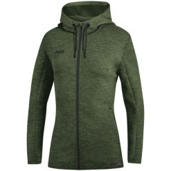 Kurtka Jako femme à capuche Premium Basics. Zielone kurtki sportowe damskie JAKO, bez wzorów, bez kaptura. Za 432.50 zł.