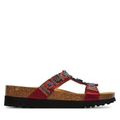 Klapki Scholl. Czerwone klapki damskie Scholl, bez wzorów, bez obcasa, bez zapięcia. Za 319.99 zł.