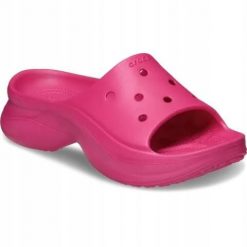 Klapki Dla Dorosłych Crocs Bae Slide. Żółte klapki damskie Crocs, bez wzorów, z materiału, bez obcasa, bez zapięcia. Za 191.99 zł.