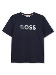 BOSS T-Shirt J52983 D Granatowy Regular Fit. Niebieskie t-shirty i koszulki chłopięce Boss, bez wzorów, z bawełny, bez kołnierzyka, bez ramiączek. Za 232.99 zł.