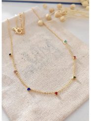 Atelier MIU Pozłacany naszyjnik z cyrkoniami - dł. 40 cm rozmiar: onesize. Żółte naszyjniki damskie atelier MIU, z cyrkonią, pozłacane. Za 39.99 zł.