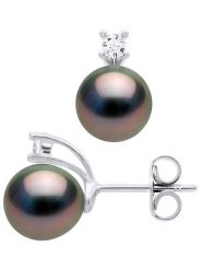 ATELIERS SAINT GERMAIN Srebrne kolczyki-wkrętki z cyrkoniami i perłami Tahiti rozmiar: onesize. Czarne kolczyki damskie ATELIERS SAINT GERMAIN, z cyrkonią, srebrne. Za 587.99 zł.