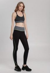 Czarno-Zielone Legginsy Sabrigoria. Czarne legginsy damskie Renee, l, bez wzorów, z jeansu. Za 44.99 zł.