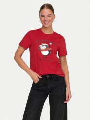 ONLY T-Shirt Kita 15331069 Czerwony Regular Fit. Czerwone t-shirty damskie Only, xs, bez wzorów, z bawełny, bez kołnierzyka. Za 49.99 zł.