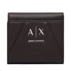 Portfel Armani Exchange. Brązowe portfele damskie Armani Exchange, bez wzorów. Za 269.99 zł.