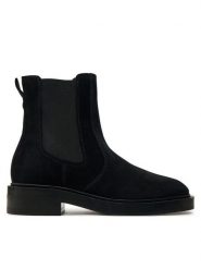 Gant Sztyblety Fallwi 29553724 Czarny. Czarne botki damskie Gant, ze skóry, bez obcasa, na płaskiej podeszwie, bez zapięcia. Za 559.99 zł.