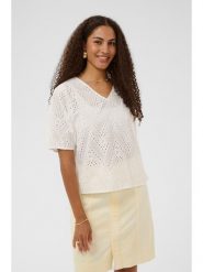Cream Bluzka w kolorze białym rozmiar: 40. Białe bluzki damskie Cream, bez wzorów, z bawełny, bez kołnierzyka, bez ramiączek. Za 159.95 zł.