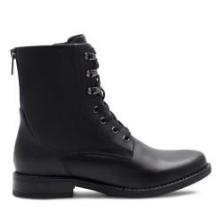 Trzewiki Lasocki. Czarne botki damskie Lasocki, bez obcasa, na płaskiej podeszwie, bez zapięcia. Za 259.99 zł.