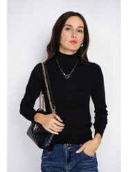 ASSUILI Golf w kolorze czarnym rozmiar: 36. Czarne golfy damskie Assuili, bez wzorów, z kaszmiru, bez ramiączek. Za 100.75 zł.