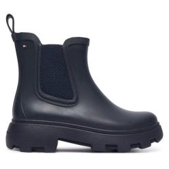 Kalosze Tommy Hilfiger. Niebieskie kalosze damskie Tommy Hilfiger, bez wzorów. Za 449.99 zł.