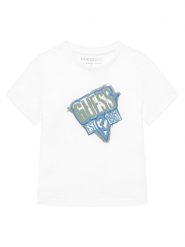 Guess T-Shirt N6GI14 K8HM4 Biały Regular Fit. Białe t-shirty i koszulki chłopięce Guess, z aplikacjami, z bawełny, bez kołnierzyka, bez ramiączek. Za 74.99 zł.