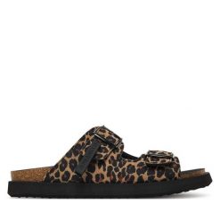 Klapki D.Franklin. Brązowe klapki damskie D.Franklin, bez wzorów, bez obcasa, bez zapięcia. Za 399.99 zł.