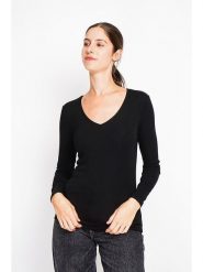 ASSUILI Koszulka w kolorze czarnym rozmiar: 42. Czarne koszulki damskie Assuili, bez wzorów, z bawełny, bez kołnierzyka, bez ramiączek. Za 78.99 zł.