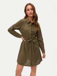 Vero Moda Sukienka koszulowa Elly 10334288 Zielony Regular Fit. Zielone sukienki damskie Vero Moda, bez wzorów, z syntetyku, bez ramiączek. Za 179.99 zł.