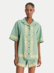 Quiksilver Koszula Bahamas EQWWT03145 Zielony Relaxed Fit. Zielone koszule damskie Quiksilver, m, bez wzorów, z bawełny, bez kołnierzyka, bez ramiączek. Za 299.99 zł.