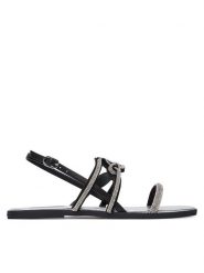 KARL LAGERFELD Sandały Olympia II KL87425C Czarny. Czarne sandały damskie KARL LAGERFELD, bez wzorów, ze skóry, bez obcasa, na płaskiej podeszwie, bez zapięcia. Za 619.99 zł.