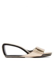 United Nude Klapki Mobius Mid 1000396113 Złoty. Żółte klapki damskie United Nude, bez wzorów, ze skóry, bez obcasa, bez zapięcia. Za 1,259.00 zł.